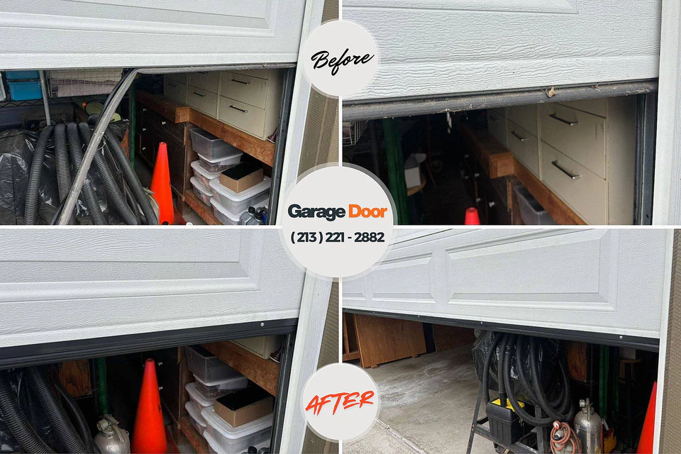 Before and after: garage door repair Pikeville, TN